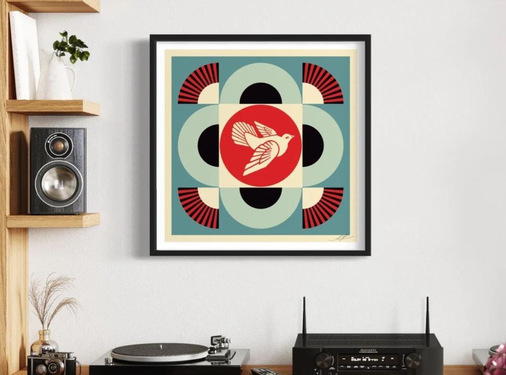 Fairey (Obey) Geometric Dove BLUE signed 2023, Ophalen of Verzenden