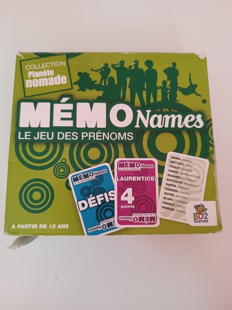 Mémo Names Le jeu des prénoms, Enlèvement ou Envoi, Comme neuf, Bd2 games