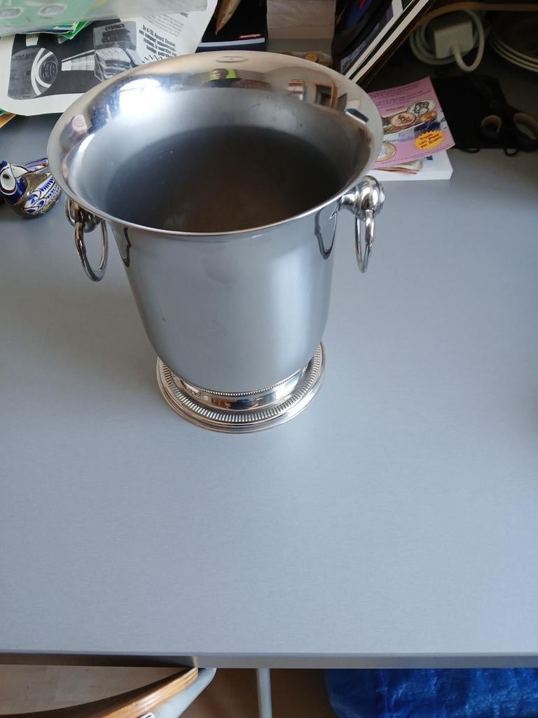 Seau à champagne Jean Couzon inox 22,5 cm de haut, Ophalen, Overige materialen, Gebruikt, Overige typen