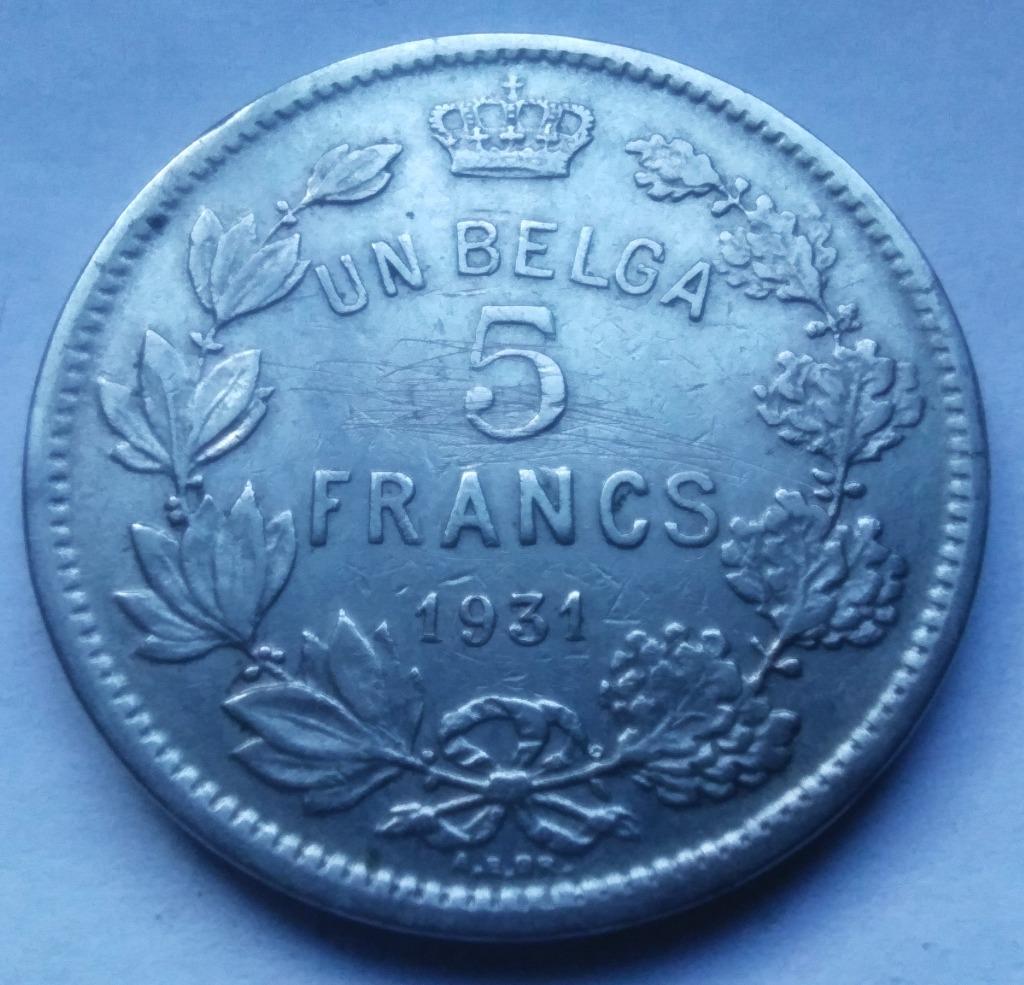 Belgique 5 Francs 1931 albert 1 FRA position A, Enlèvement ou Envoi, Autre, Monnaie en vrac