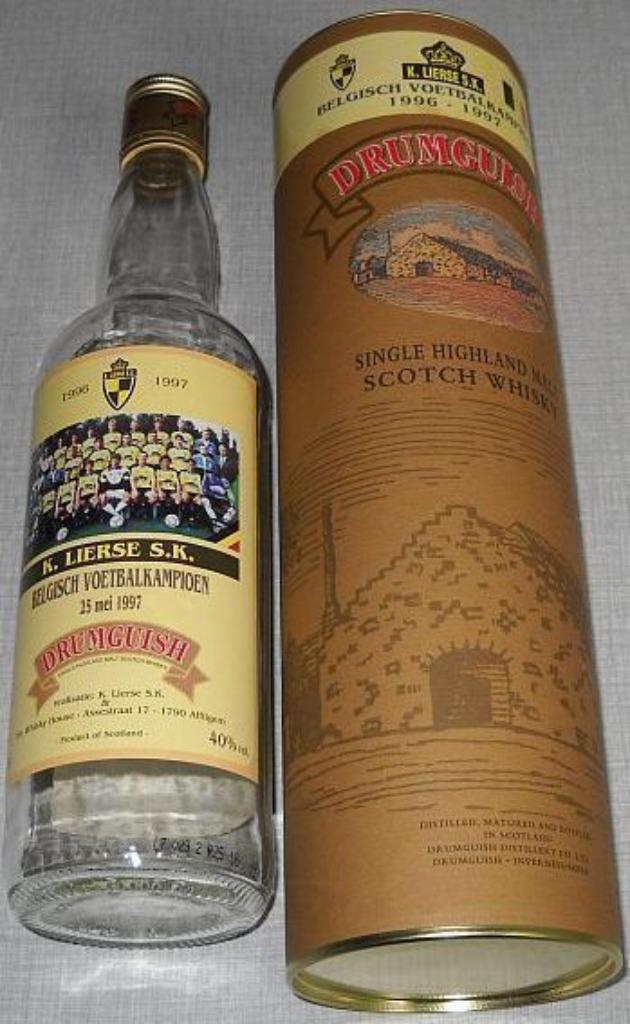 lierse sk - whiskyfles met etui = bk 1997, Ophalen of Verzenden