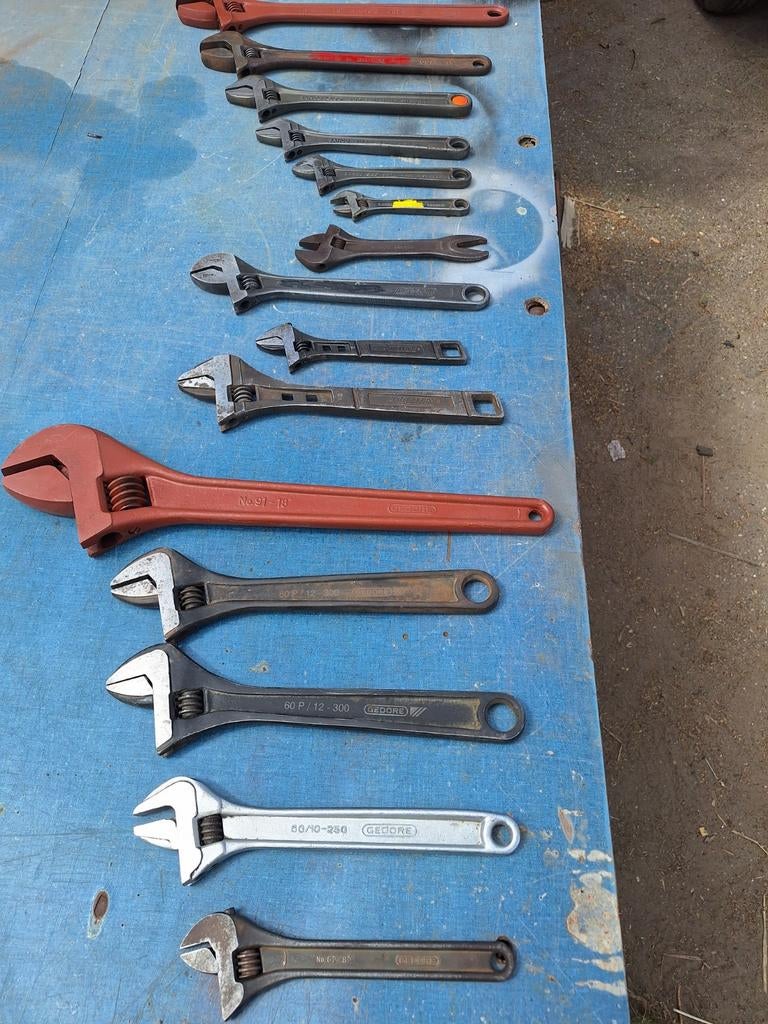 Partij verstelbare moersleutels Bahco Gedore, Ophalen, Zo goed als nieuw