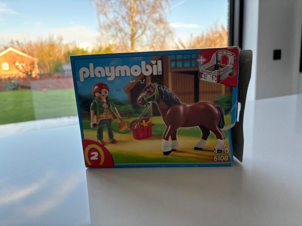 Playmobil (5108) - Cheval et palefrenière, Enlèvement, Comme neuf, Ensemble complet