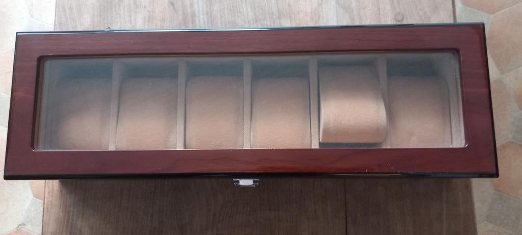 Boite de rangement pour 6 montres, Moins de 100 cm, Enlèvement ou Envoi, Moins de 25 cm, Autres essences de bois