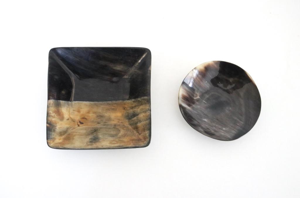 Antieke hoorn schaaltjes - vide poche antiek, Antiek en Kunst, Antiek | Schalen, Ophalen of Verzenden