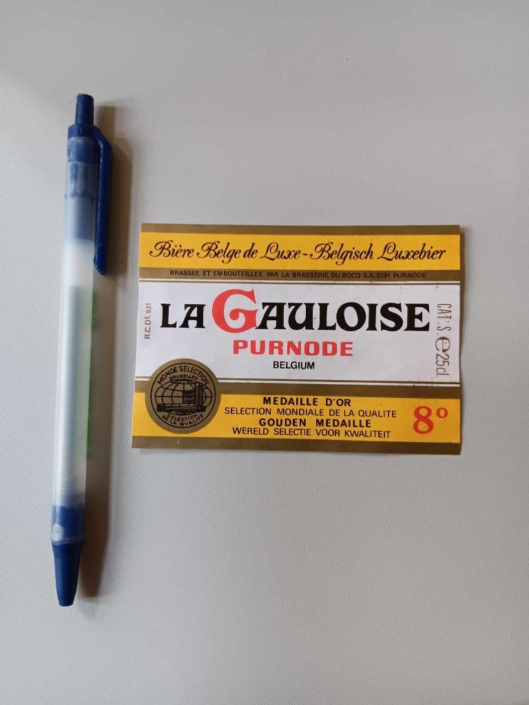 Étiquette de bière La Gauloise Du Bocq Purnode, Collections, Enlèvement ou Envoi, Utilisé, Autres types