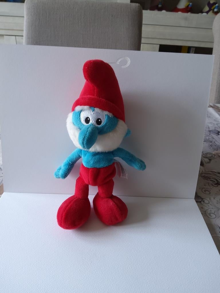 Peluche grand Schtroumpf, Collections, Enlèvement ou Envoi, Utilisé, Grand Schtroumpf, Poupée, Figurine ou Peluche