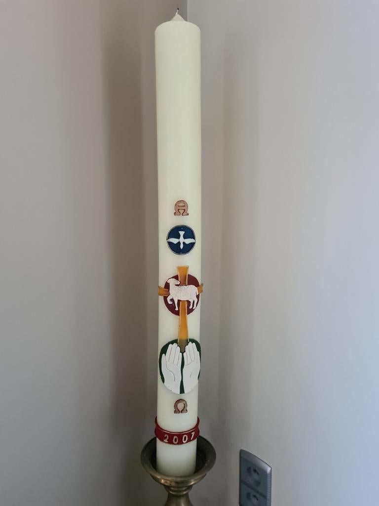 Paaskaars 12 jaartal 2007 grote kaars, Ophalen, Overige materialen, Wit, Nieuw
