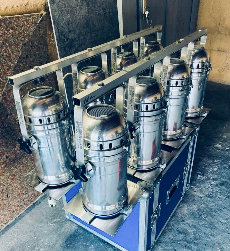 2x T-bars uitgerust met 8x PAR 56 Long + koffer, Ophalen, Gebruikt, Licht, Kleur