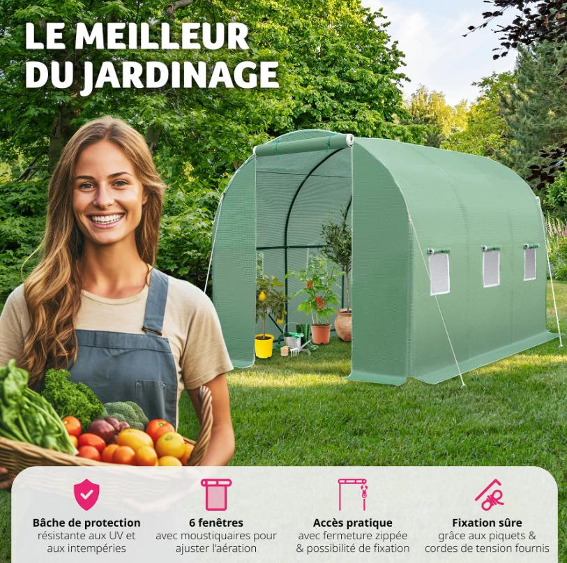 Tunnelkas 3m43x2mx2m Nieuw, Tuin en Terras, Kassen, Nieuw, Kweekkas, Verzenden