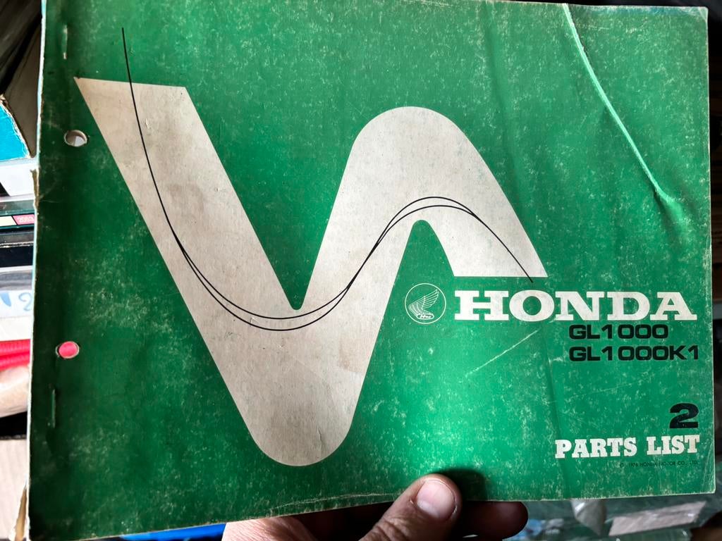 Partslistings Honda GL1000 Goldwing, Motoren, Handleidingen en Instructieboekjes, Ophalen of Verzenden, Honda