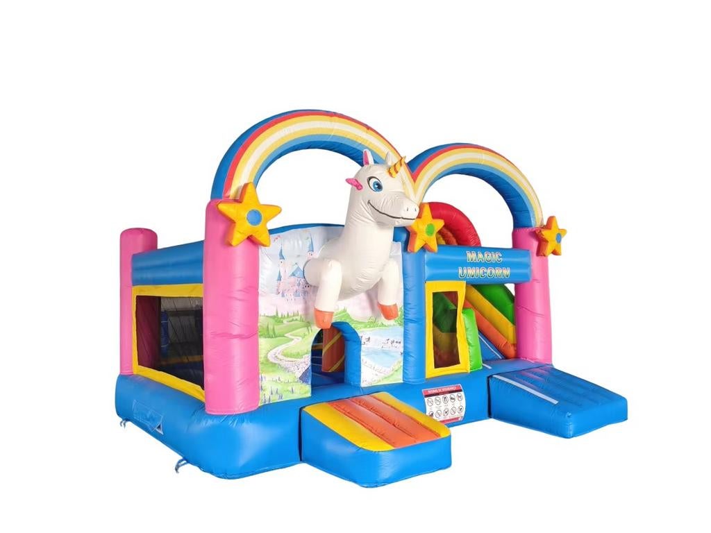 Springkasteel unicorn met blower Nieuw!!, Ophalen