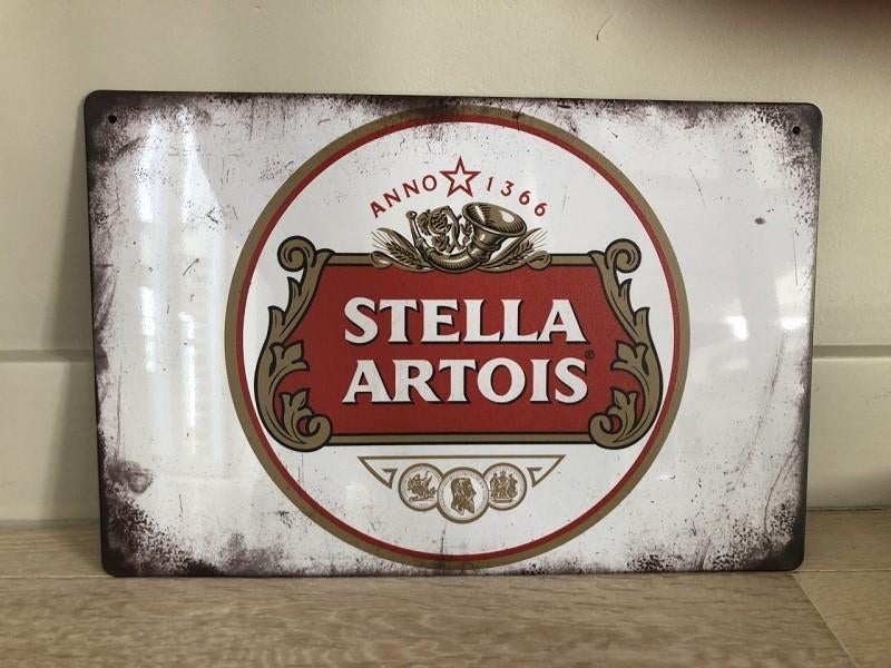 Assiette murale métal look vintage avec logo STELLA ARTOIS, Collections, Marques de bière, Neuf, Panneau, Plaque ou Plaquette publicitaire