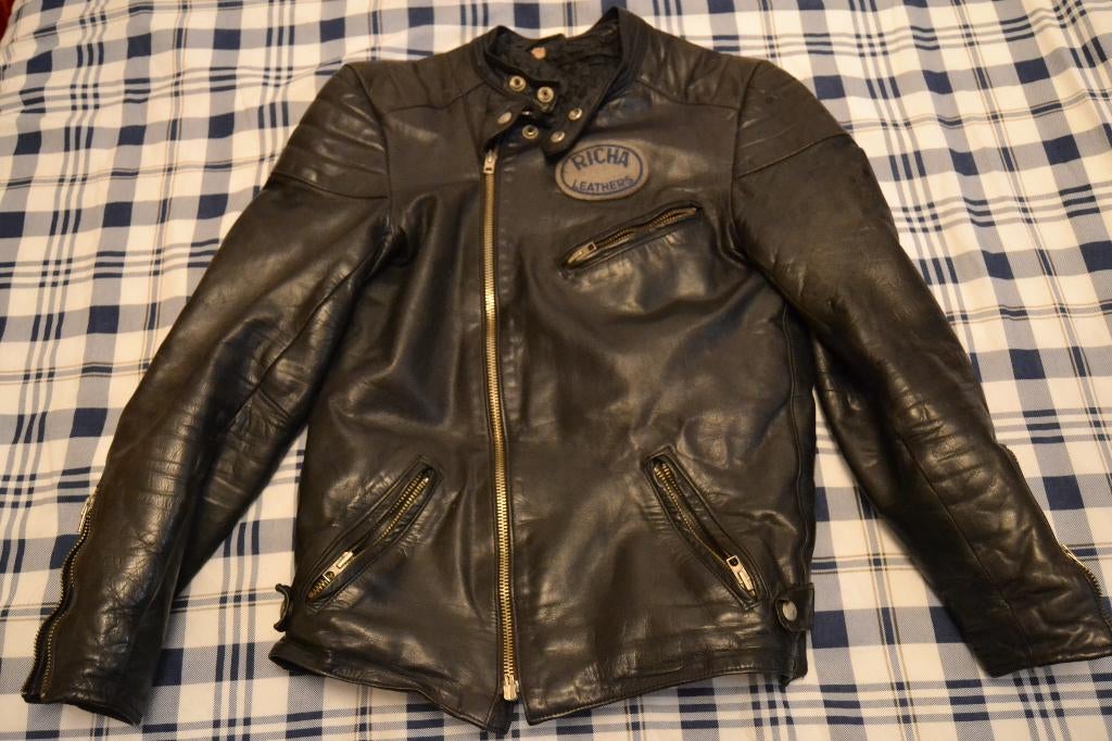 Veste vintage cuir moto Richa T48, Motos, Enlèvement, Seconde main, Manteau | cuir, RICHA