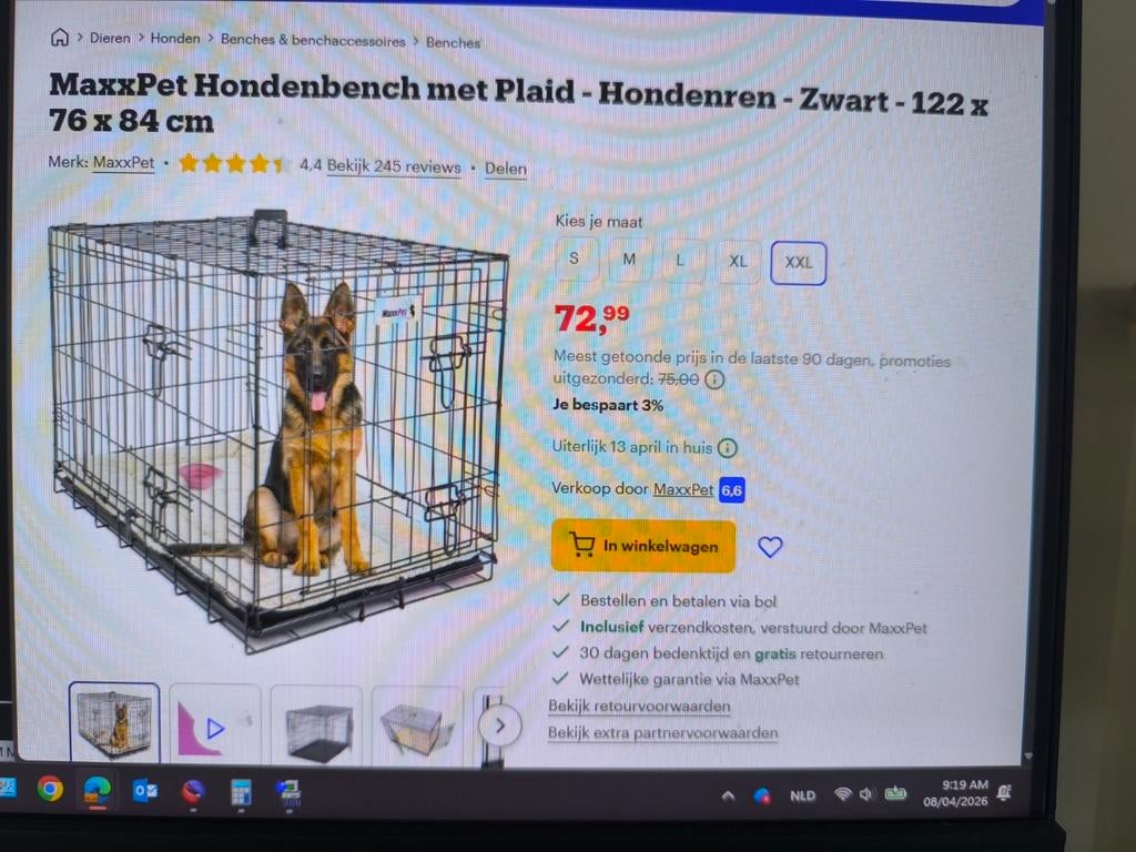 NIEUWE plooibare hondenbench xxl, Animaux & Accessoires, Caisses pour chiens, Enlèvement