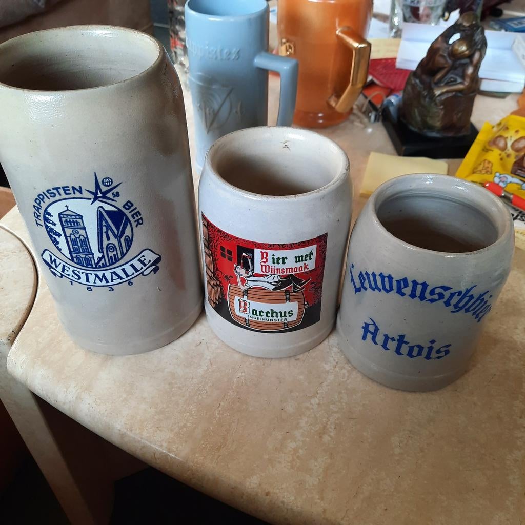 Bierpotten , allerlei merken . Westmalle expo '58 ., Verzamelen, Ophalen of Verzenden