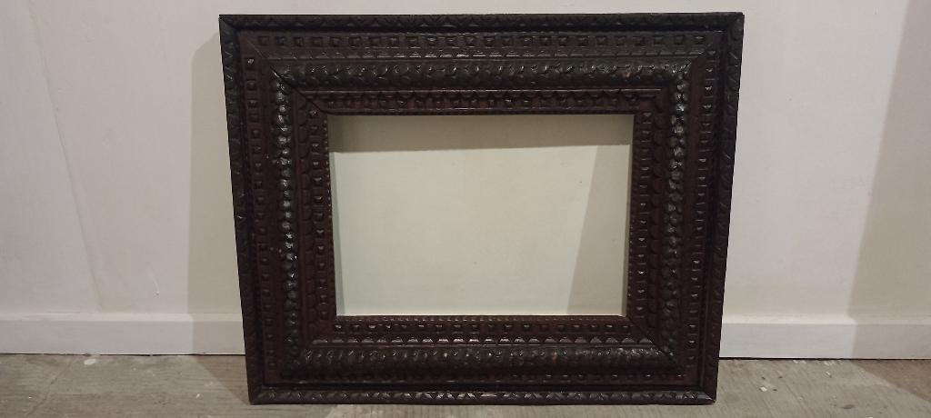 Cadre vide ancien bois sculpté de style Flamand–49x61,c37, Maison & Meubles, Enlèvement, Utilisé, Bois