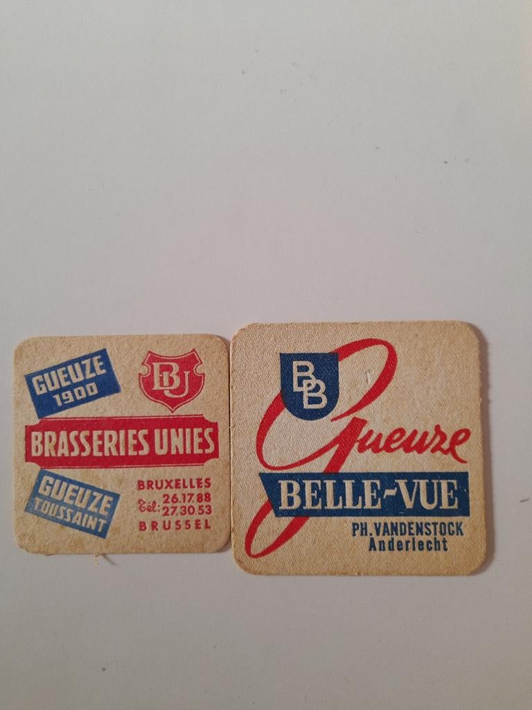 2 sous-verres à bière gueuze, Enlèvement ou Envoi