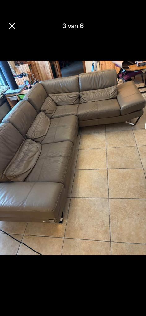 Hoekzetel calia italia leder, Maison & Meubles, Enlèvement, Utilisé