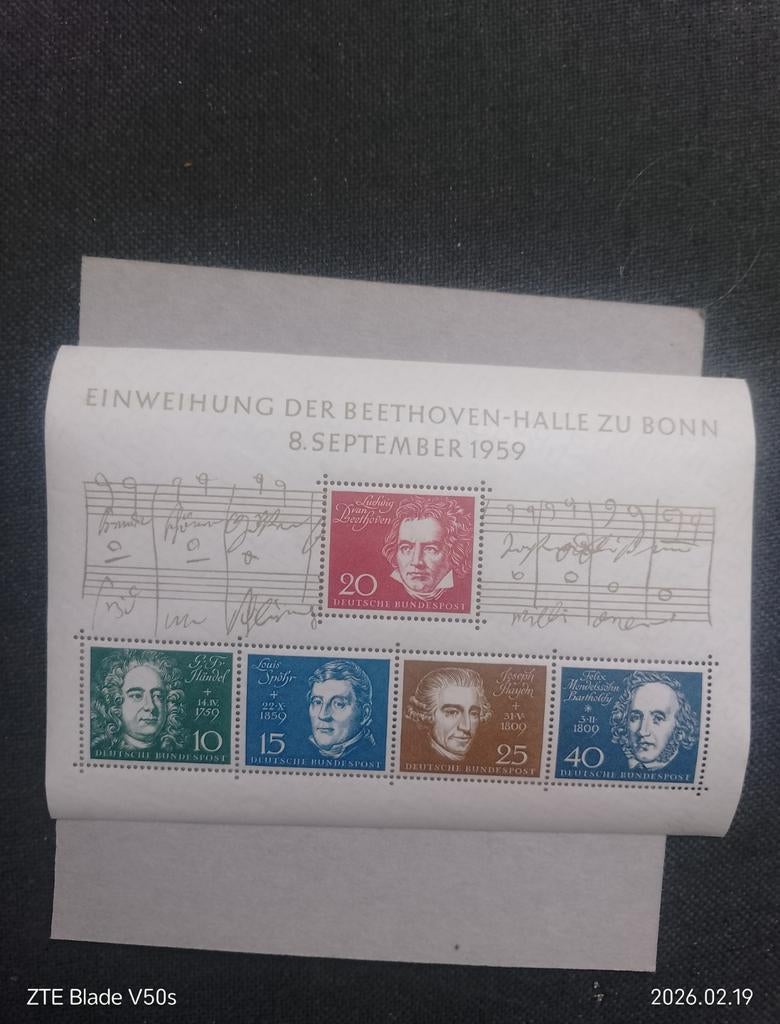 Timbres Musiker 1959 Beethoven..., Enlèvement ou Envoi