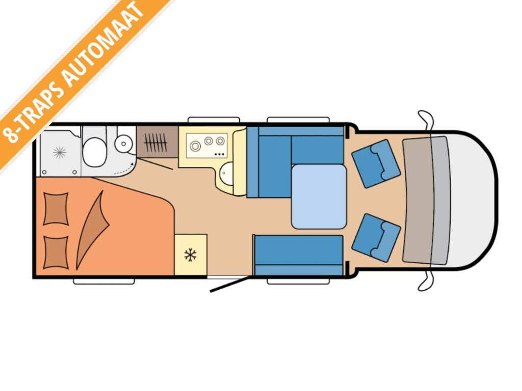 Hobby On Tour 700 F AUTOMAAT 2026, Caravans en Kamperen, Automaat, Ringverwarming, Hobby, Tot en met 2
