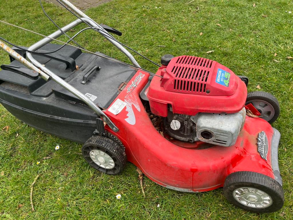 Grasmaaier ROVER - Honda motor, Tuin en Terras, Ophalen, Cirkelmaaier, Gebruikt, Opvangbak