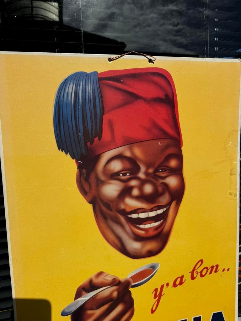 Panneau d'affichage ancien BANANIA, Collections, Enlèvement, Utilisé, Panneau publicitaire