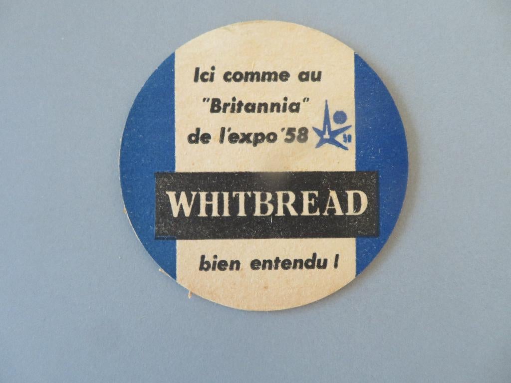 Expo 58 bierviltje Whitbread Pale - Ale Stout Britannia ..., Ophalen of Verzenden, Overige typen