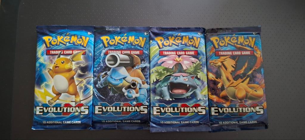 Pokémon XY Evolutions Booster Packs - Full Art Set (4 stuks), Hobby en Vrije tijd, Verzamelkaartspellen | Pokémon, Ophalen of Verzenden