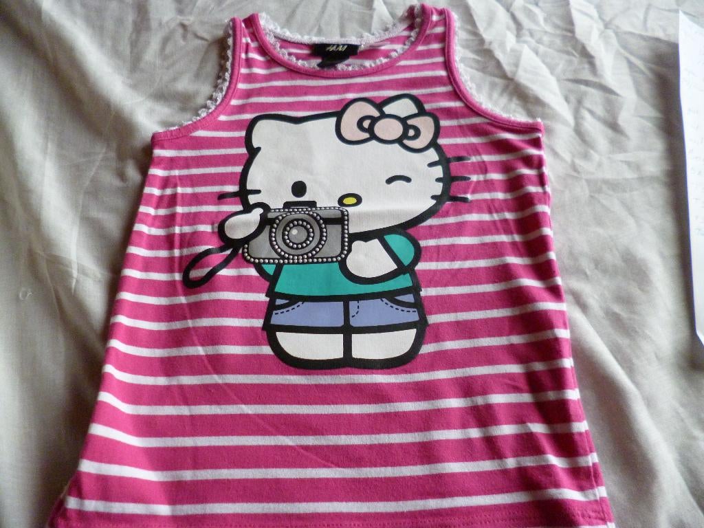 HELLO KITTO topje maat 98 - 104 NIEUW, Meisje, H&M, Nieuw, Ophalen of Verzenden