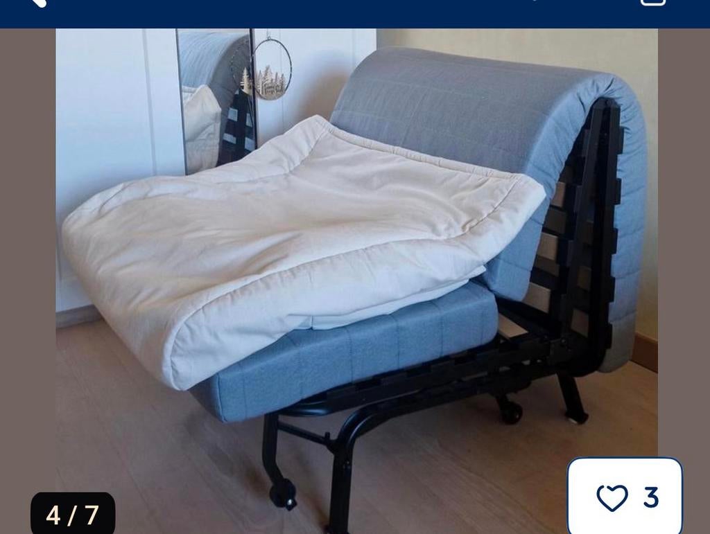 Canapé clic clac IKEA tres bonne etat, Enlèvement, Comme neuf, Deux personnes, Bleu