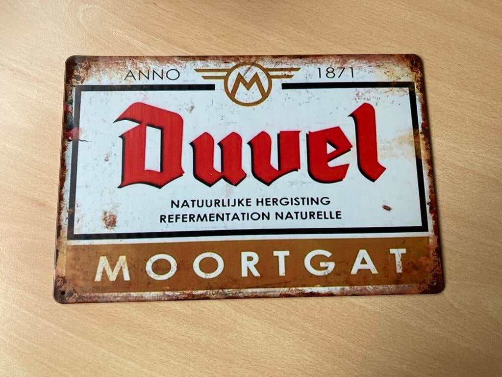 Metalen reclamebord Duvel, Verzamelen, Ophalen, Zo goed als nieuw, Duvel
