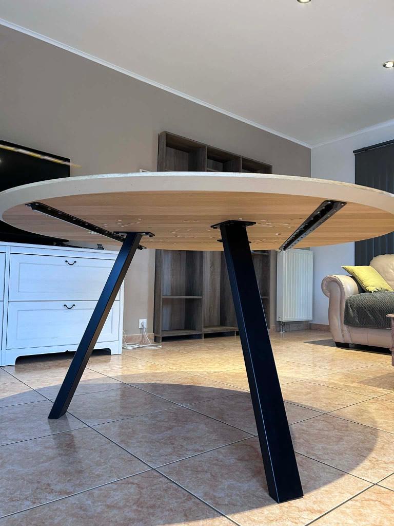 Ronde eettafel, Huis en Inrichting, Tafels | Eettafels, Ophalen, Gebruikt, Vijf personen of meer, 100 tot 150 cm