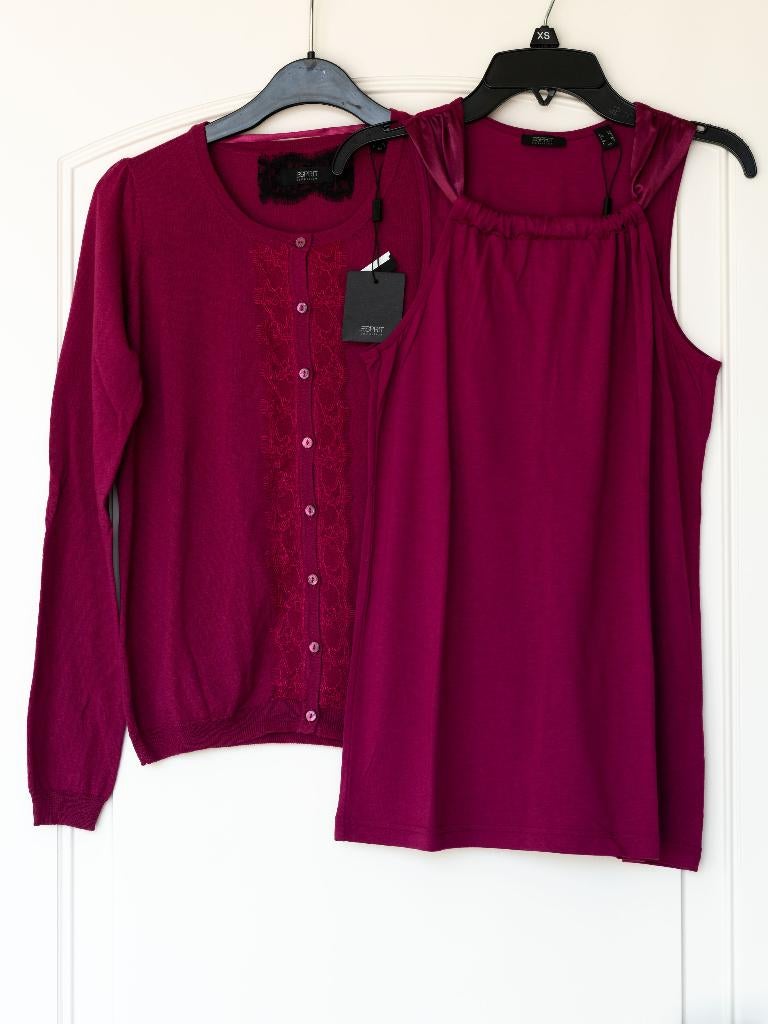 Ensemble, cardigan & top, merk Esprit, NIEUW, maat XS, Overige kleuren, Verzenden, Nieuw, Maat 34 (XS) of kleiner