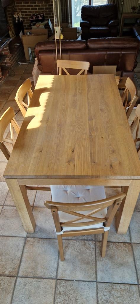 Table de salle à manger et 6 chaises, Maison & Meubles, Salles à manger complètes, Enlèvement, Comme neuf, 6 à 8 chaises