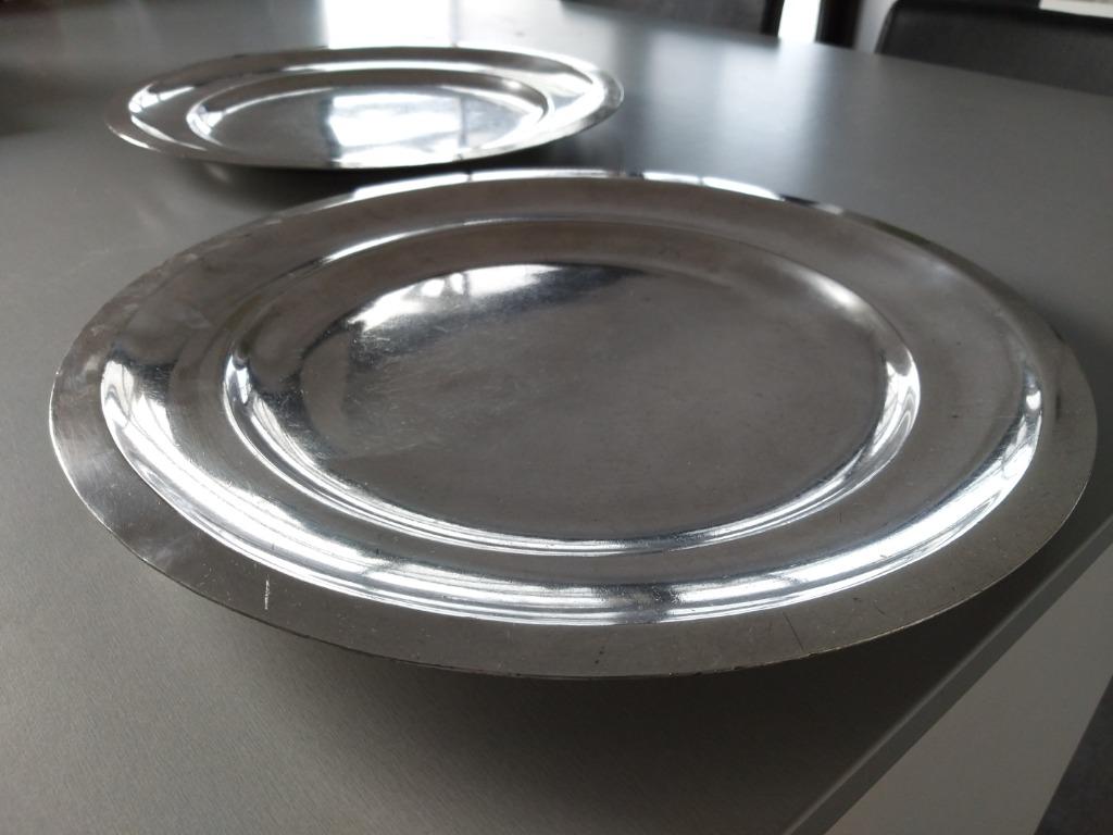 paar zilveren serveerschalen Wiskemann, Ophalen, Gebruikt, Effen, Schaal of Schalen
