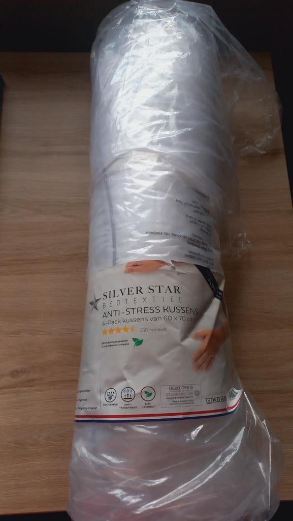 Nieuw anti-stress hoofdkussen 60x70 Silver Star, Ophalen of Verzenden, Nieuw