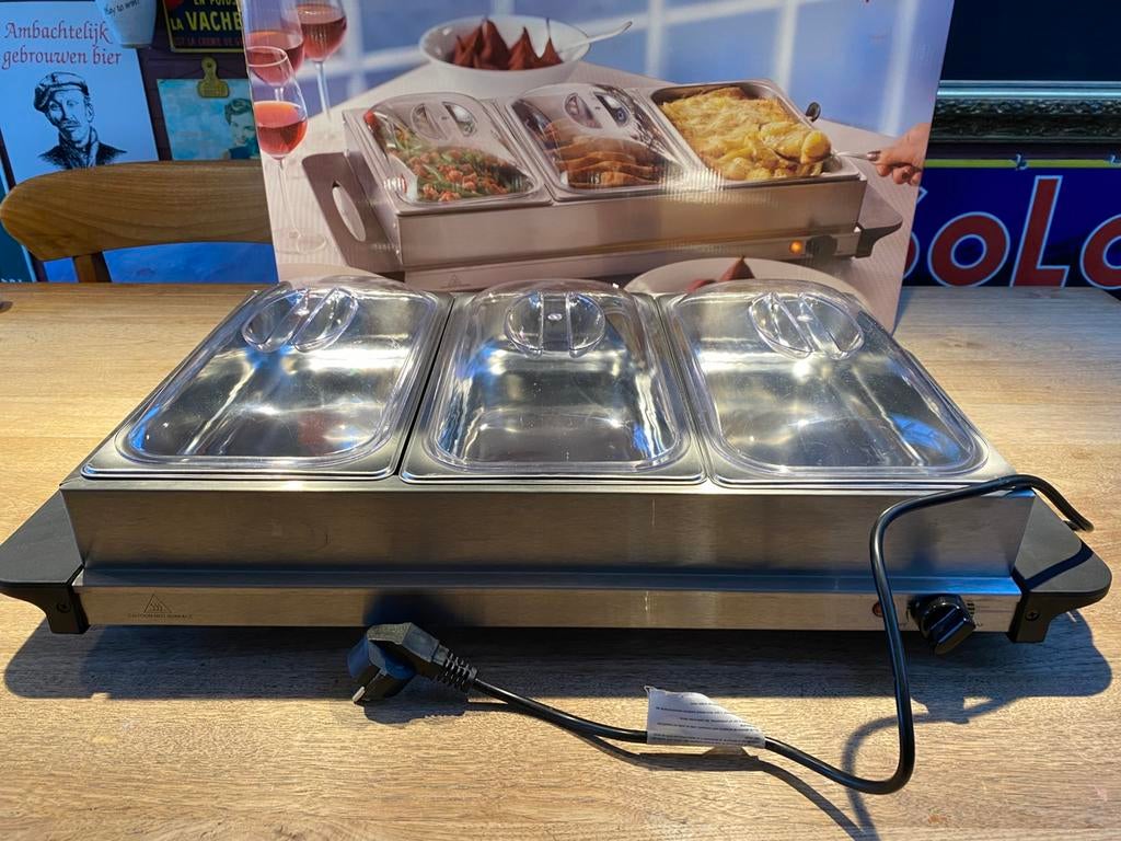Buffet server met warmhoudplaat, Ophalen, Zo goed als nieuw