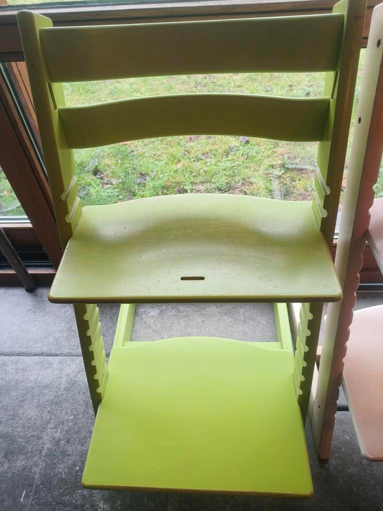 Trip trap groene stoel stokke, Ophalen, Twee