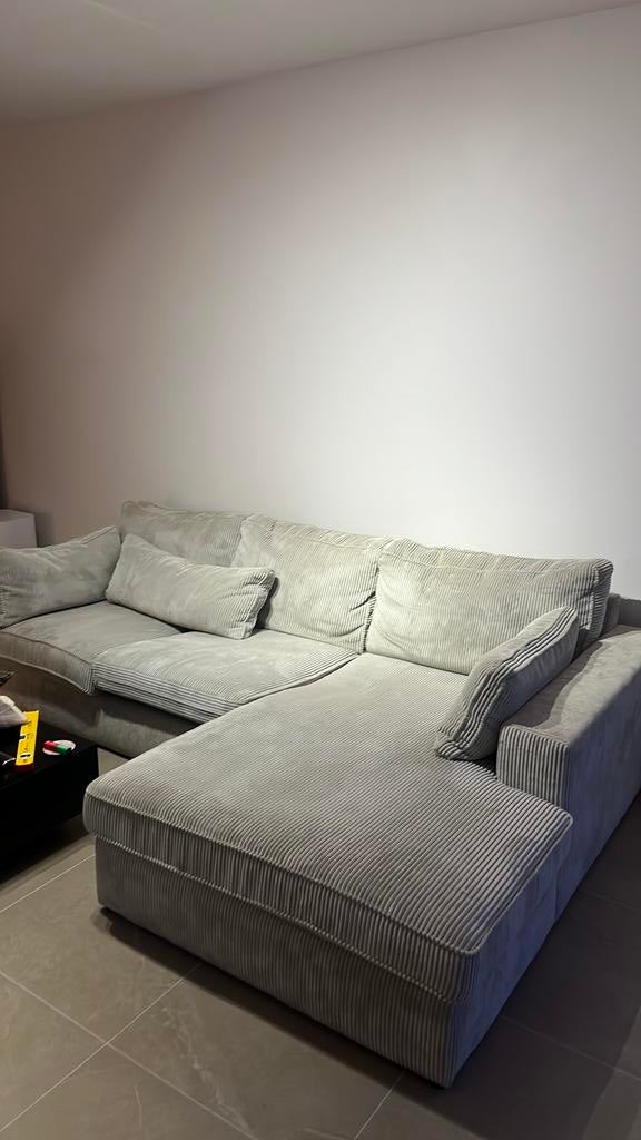 Ribfluele hoekzetel te koop!, Maison & Meubles, Canapés | Salons, Utilisé, Banc d'angle, Enlèvement