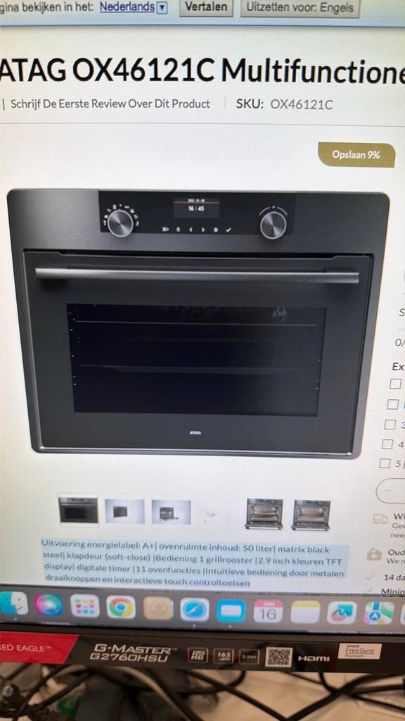 Atag OX46121C multifunctionele oven, Electroménager, Fours, Neuf, Encastré, 45 à 60 cm, 45 à 60 cm, Air chaud, Enlèvement