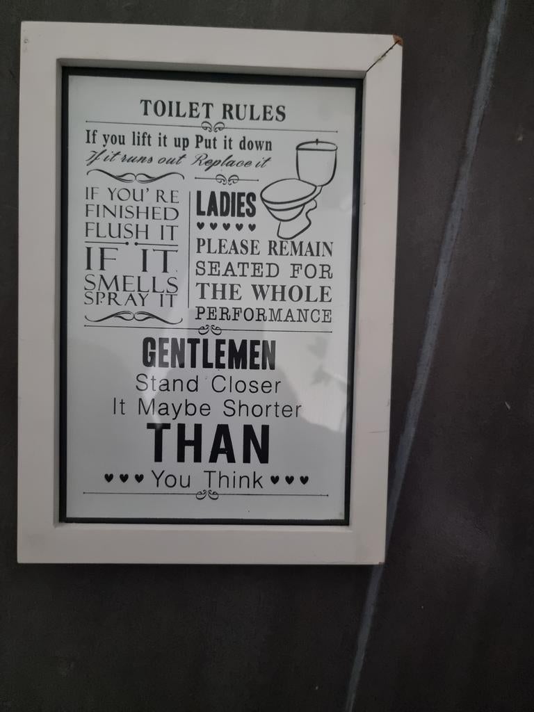 Paroles de toilette drôles dans un cadre Paroles de toilette, Enlèvement ou Envoi, Utilisé
