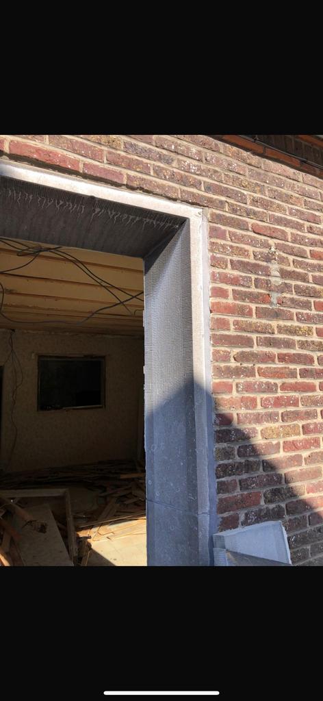 Portiek voordeur in arduin gefrijnd + dorpel, Ophalen, Gebruikt