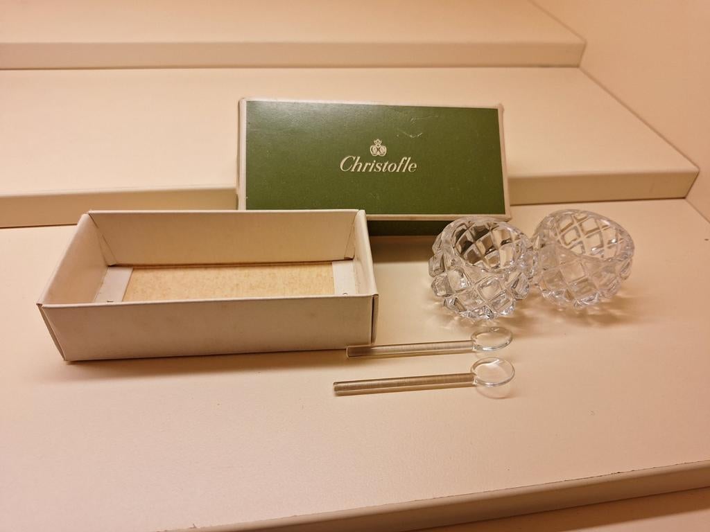 Peper en zoutvatje van kristal Christofle, Enlèvement ou Envoi, Comme neuf