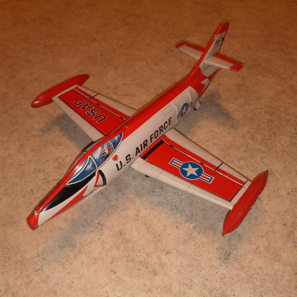 Vintage tin toy vliegtuig, Antiek en Kunst, Verzenden
