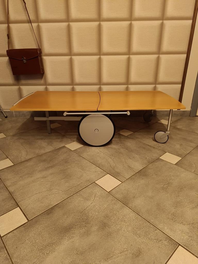 Vintage table basse hybride a roulettes raoul barbieri  g.m., Enlèvement ou Envoi