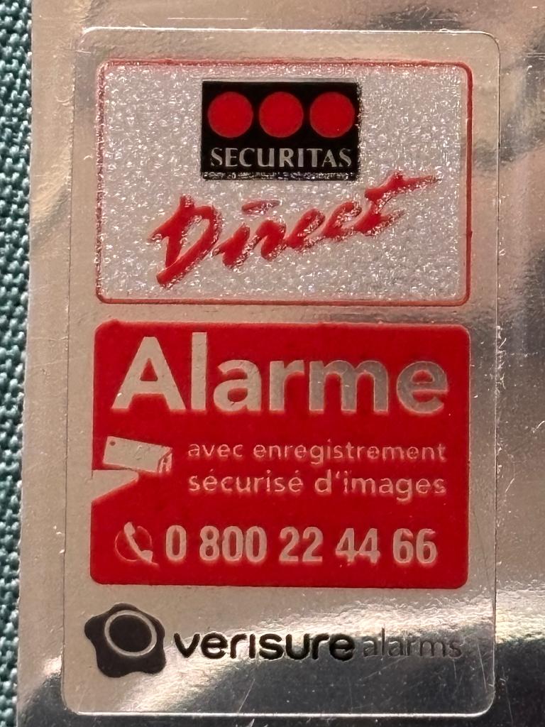 Verisure Securitas direct alarme autocollant, Enlèvement ou Envoi, Neuf, Moins de 50 watts, Autres types