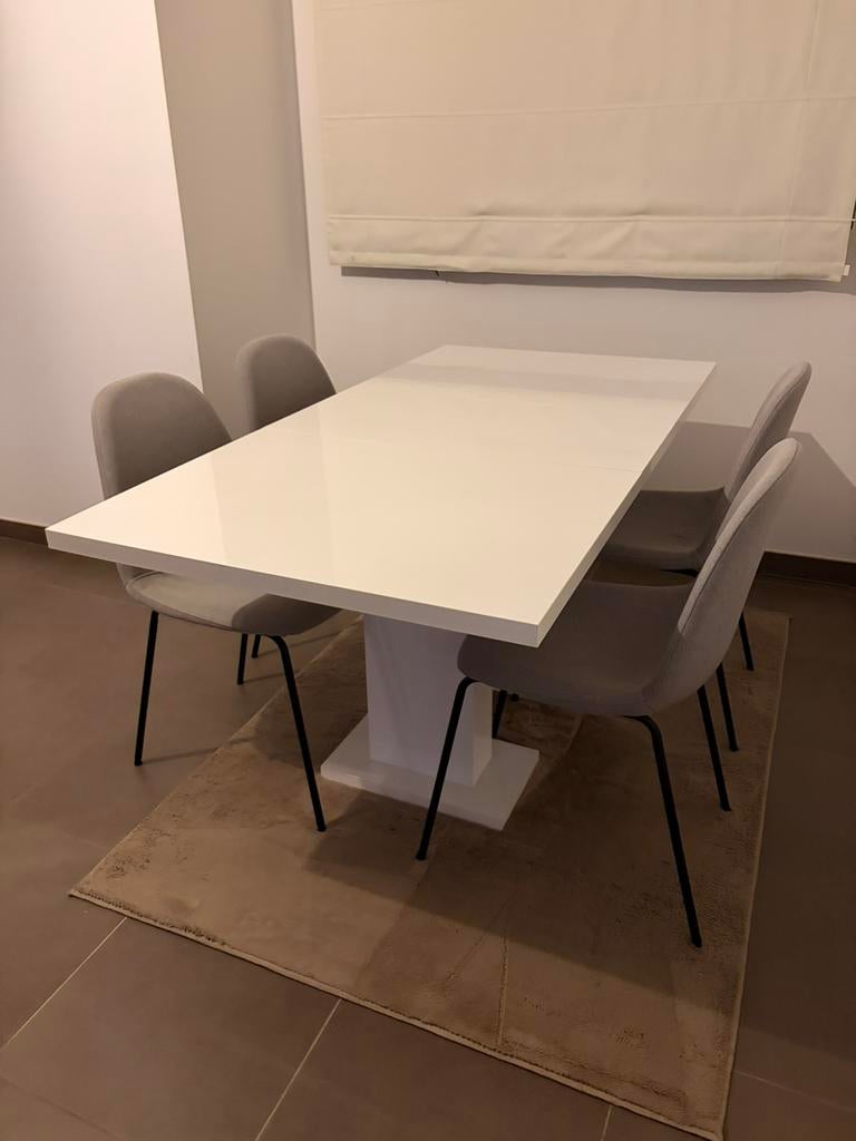 Eettafel met 4 stoelen, Huis en Inrichting, Ophalen, Gebruikt, Vijf personen of meer