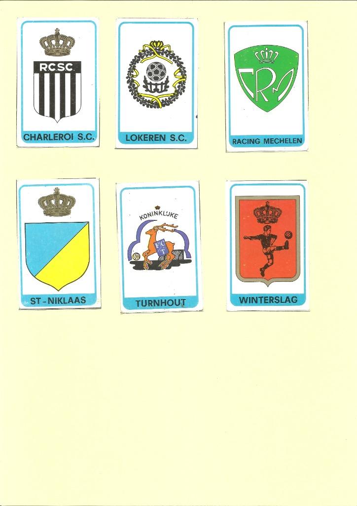 Panini Football 1972-1973 Emblemen 2e klasse-6stickers recup, Ophalen of Verzenden, Gebruikt, Sport