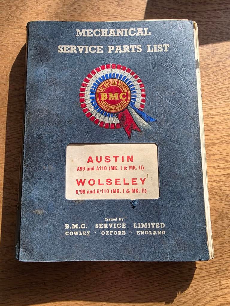 Mechanical Service Part List Austin / Wolseley 1968, Ophalen of Verzenden